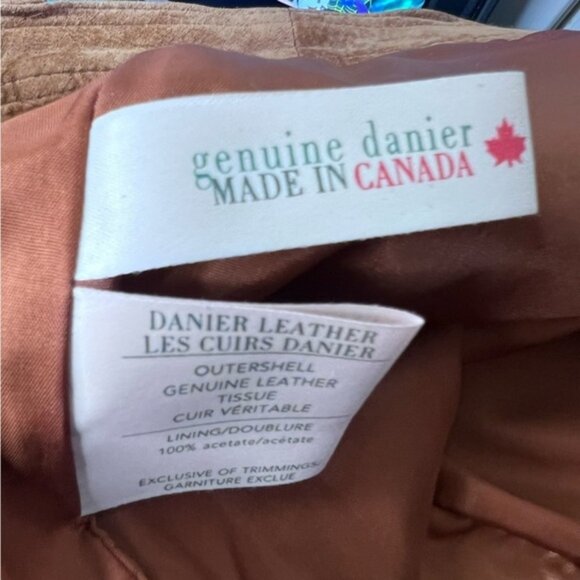 Danier Brown Suede Leather Straight Leg Pants Size 8 - Picture 9 of 16